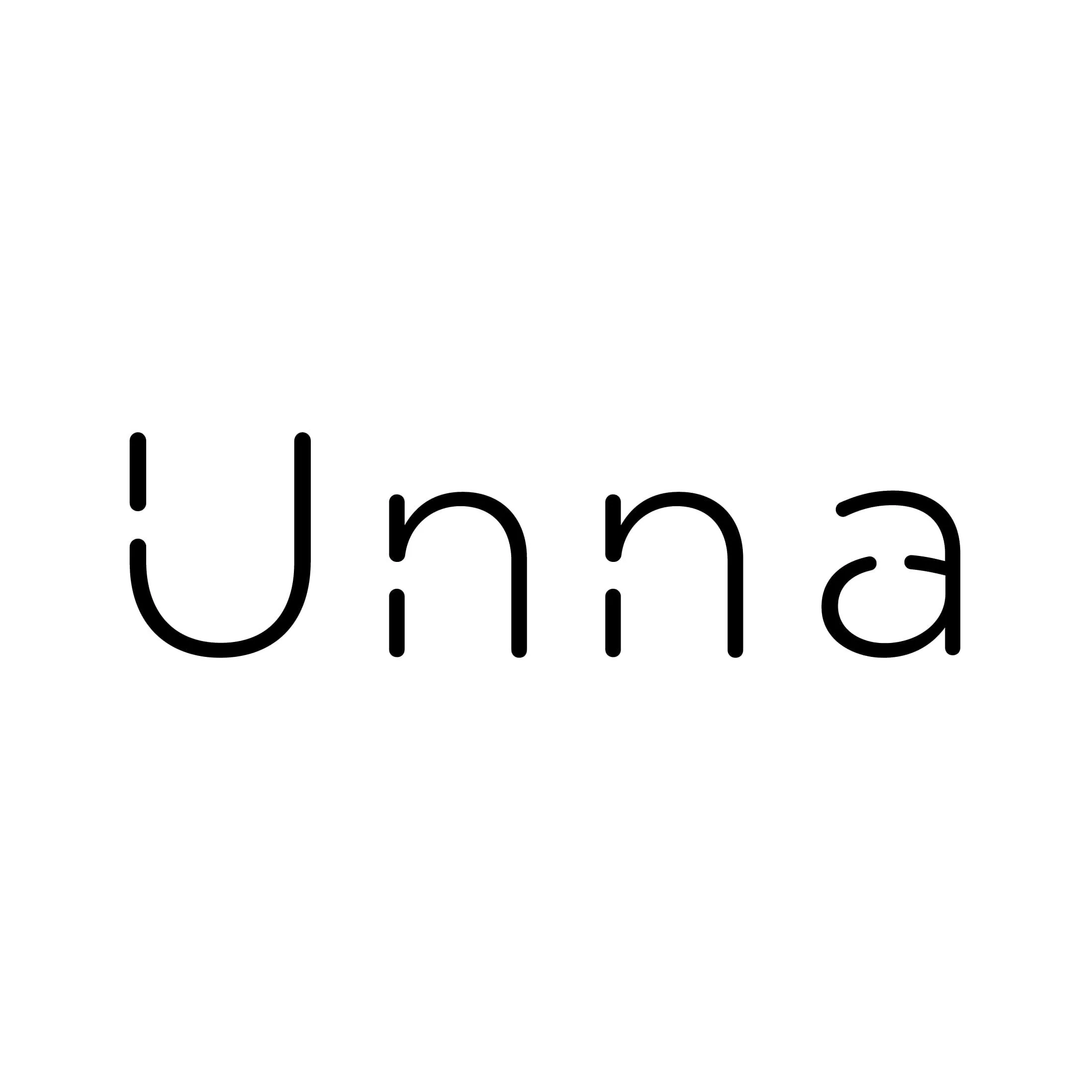 Unna logo, black, light background
